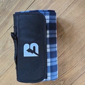 Blue and Black Plaid Picnic Blanket